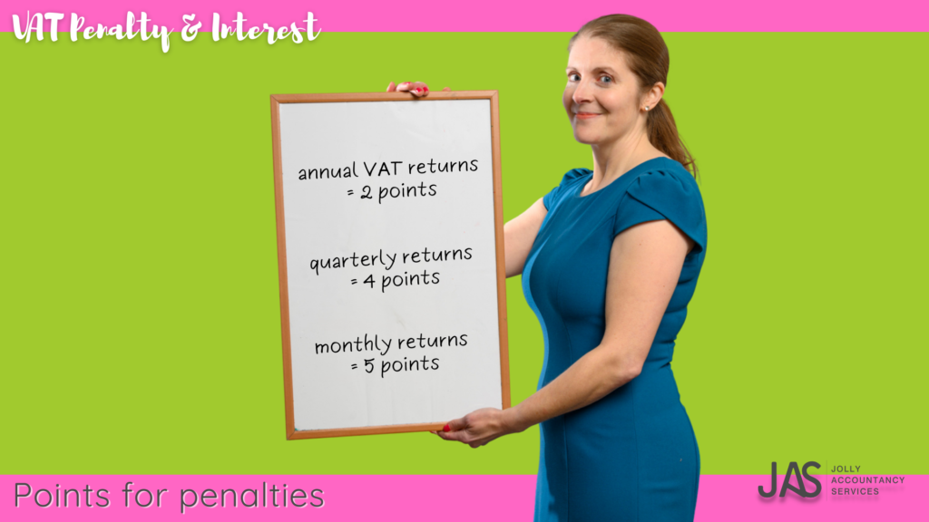 vat penalty and interest - penalties list held up by Sonya Jolly of Jolly Accountancy Services